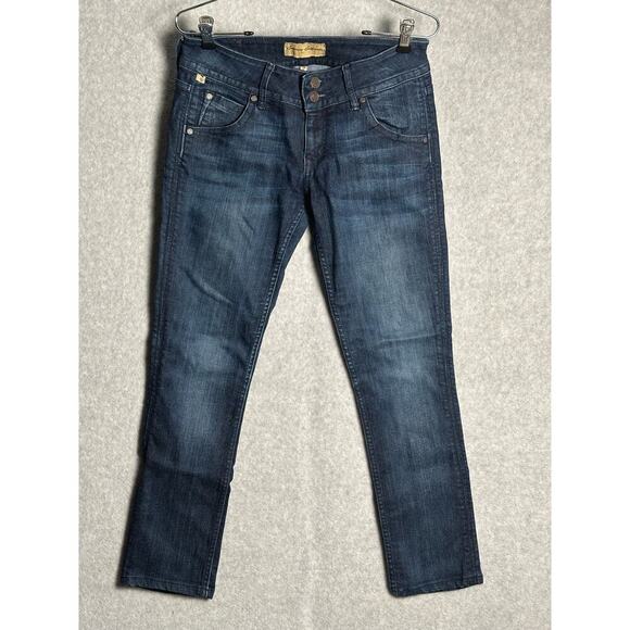 Emerson Edwards Sz 28 Flap Pocket Straight Leg Jean Skinny Fit Mid Rise Dark 90s - Picture 1 of 9